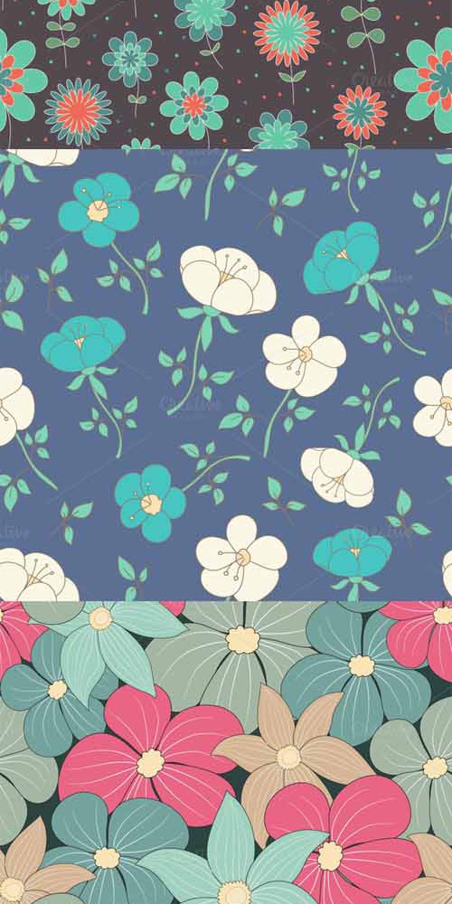 Vector Floral Pattern Set 1