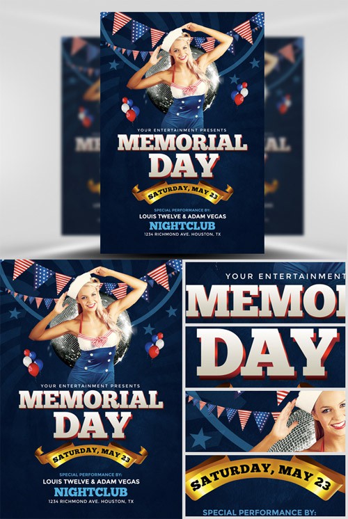 Flyer Template PSD - Memorial Day Weekend 1