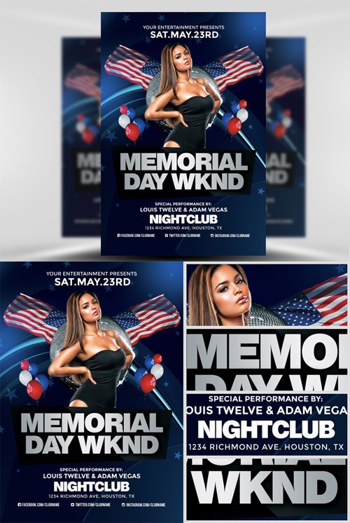 Flyer Template PSD - Memorial Day Weekend 2