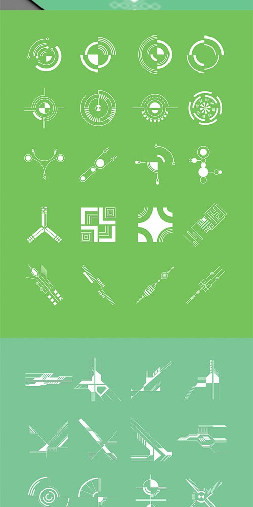 Vector Abstract Shapes - 40 Hi-Tech Shapes