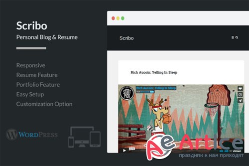 Scribo | Personal Blog & Resume v1.2 - CM 72896
