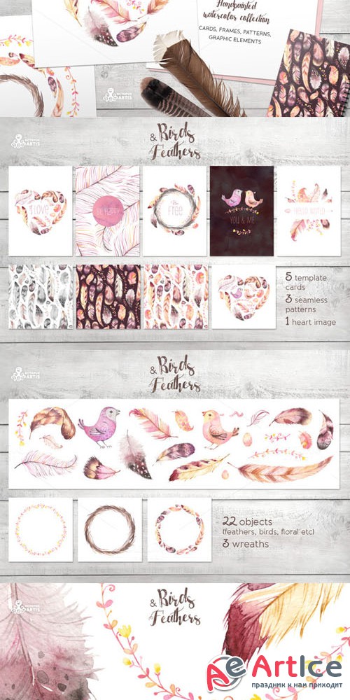 Birds & Feathers collection - Creativemarket 261636