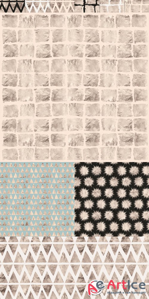 Creativemarket - White Gold Foil Natural Patterns 186855
