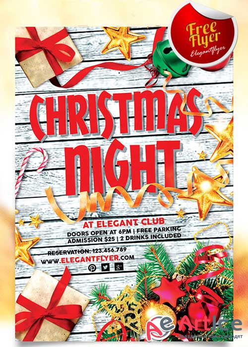 Christmas Holiday Flyer Template + Facebook Cover