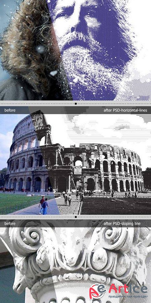 Engrave Photoshop Actions-Kit