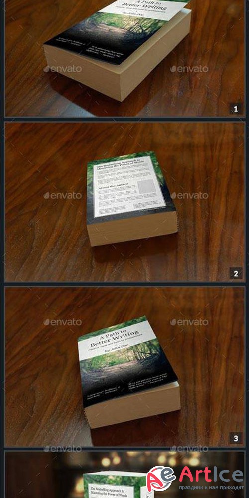 Book Cover Mockup PSD Set Paperback Cover Design