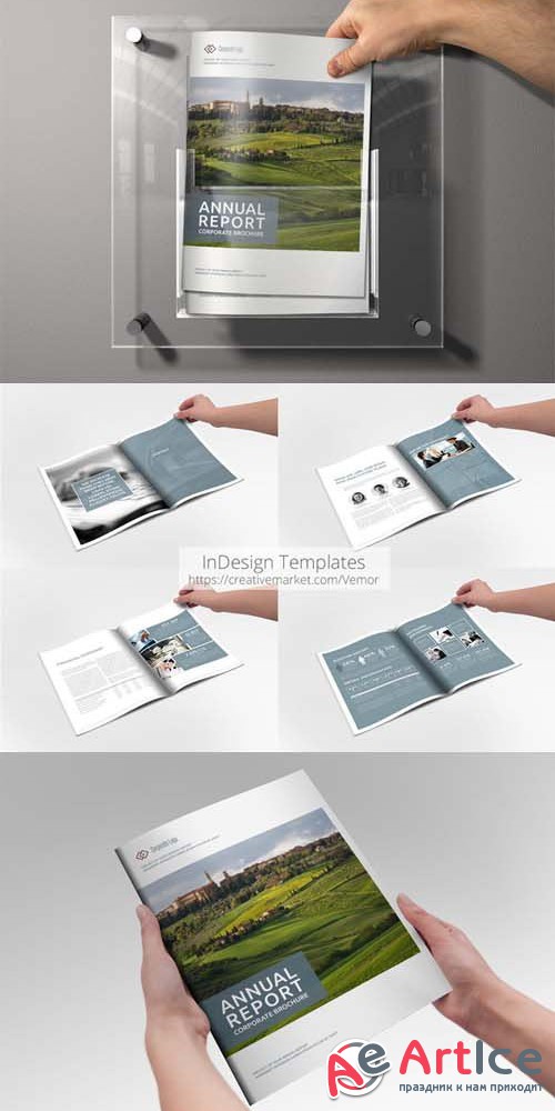 Annual Report Sharp InDesign Template