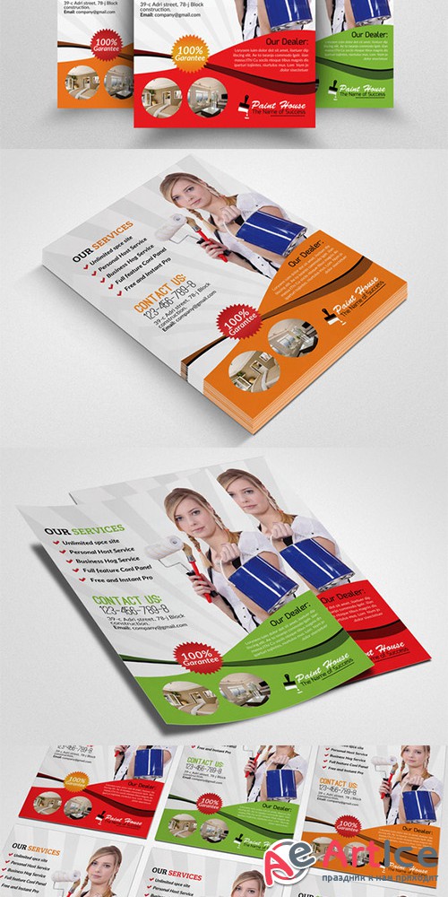 House Painter Service Flyer - Creativemarket 552405