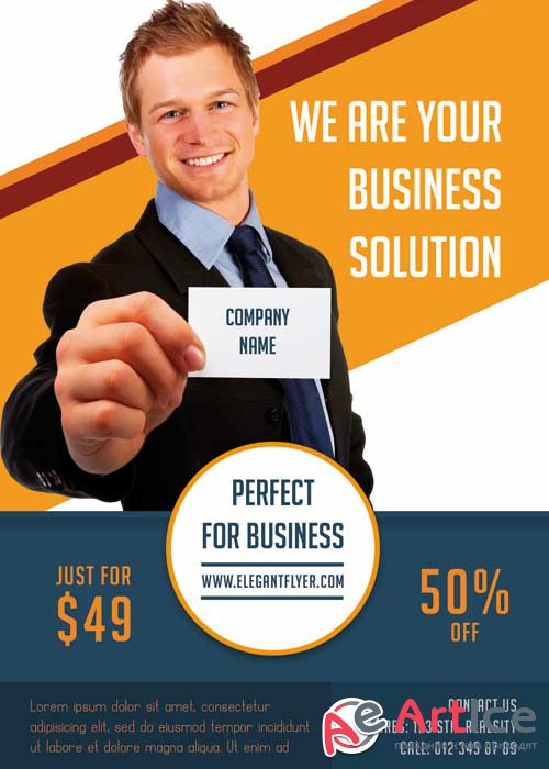 Solution PREMIUM Flyer PSD Template + Facebook Cover