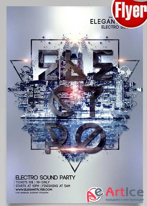 Electro Flyer V1 Flyer PSD Template + Facebook Cover