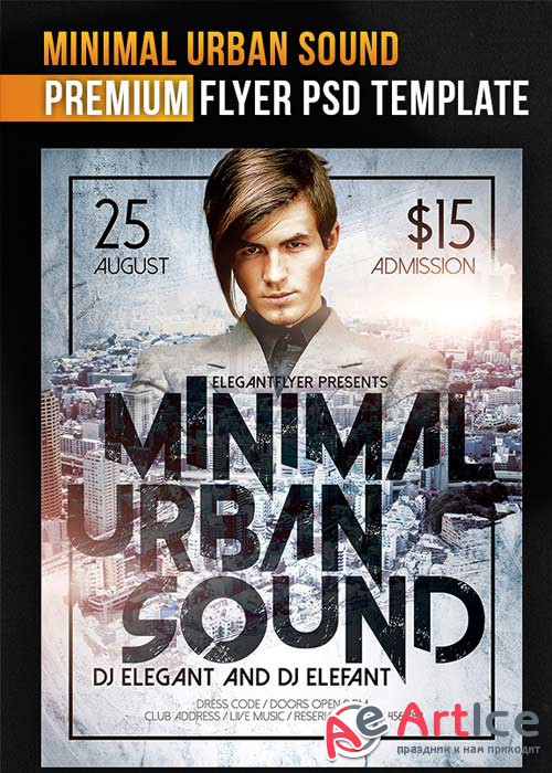 Minimal Urban Sound V1 Flyer PSD Template + Facebook Cover