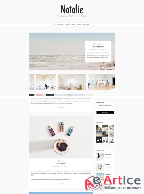 Natalie - Wordpress Blog Theme - Creativemarket 686348