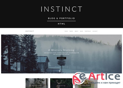 Instinct - Blog & Portfolio Template - Creativemarket 608680