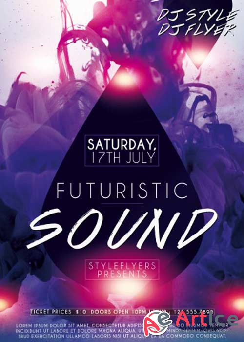Futuristic Sound PSD Flyer Template