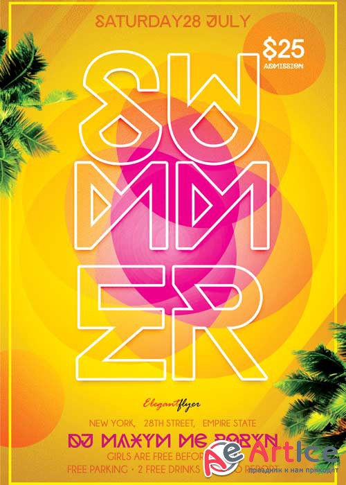 Summer V3 Flyer PSD Template + Facebook Cover