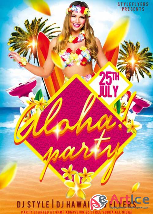 Aloha Party V1 PSD Flyer Template