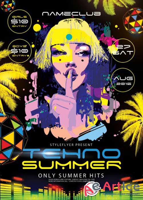 Techno Summer V5 PSD Flyer Template