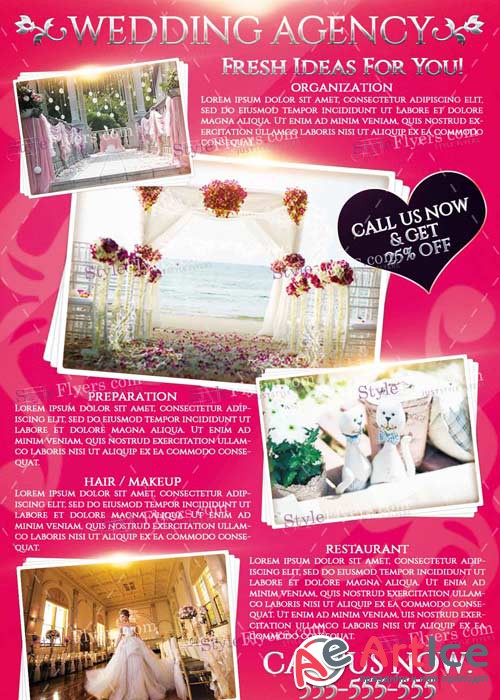 Wedding Agency V3 PSD Flyer Template