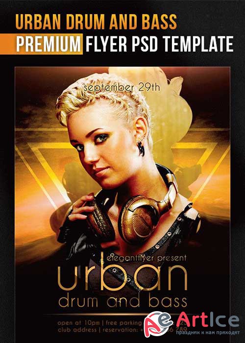 Urban Drum And Bass V5 Flyer PSD Template + Facebook Cover