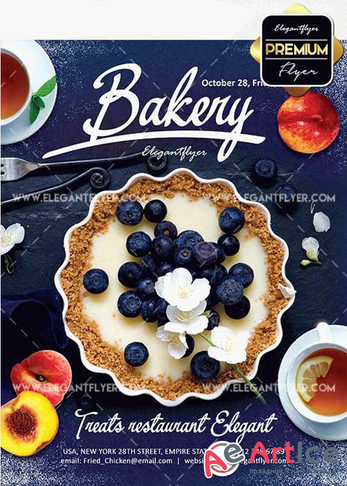 Bakery Promotion V4 Flyer PSD Template + Facebook Cover