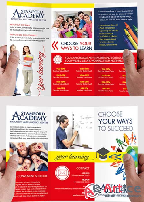Languages Course Tri-Fold PSD V1 Template