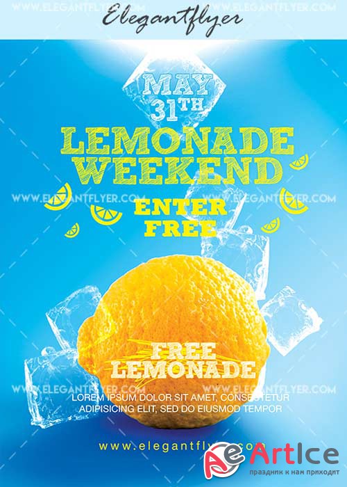 Lemonade Weekend V18 Flyer PSD Template + Facebook Cover