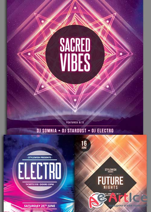Minimal Party 3in1 V6 Flyer Template