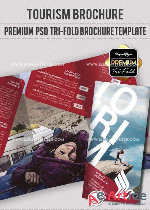 Travel V17 Premium Tri-Fold PSD Brochure Template
