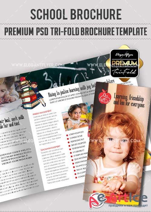 School V25 Premium Tri-Fold PSD Brochure Template