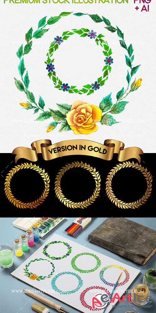 Wreath V1 Premium Stock Illustration