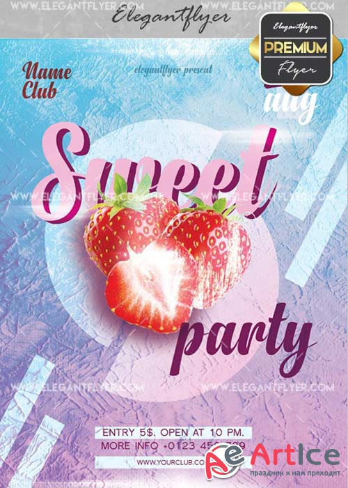 Sweet Party V15 Flyer PSD Template + Facebook Cover