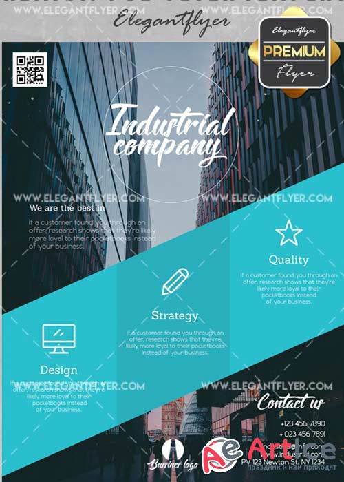 Industrial Company V21 Flyer PSD Template + Facebook Cover