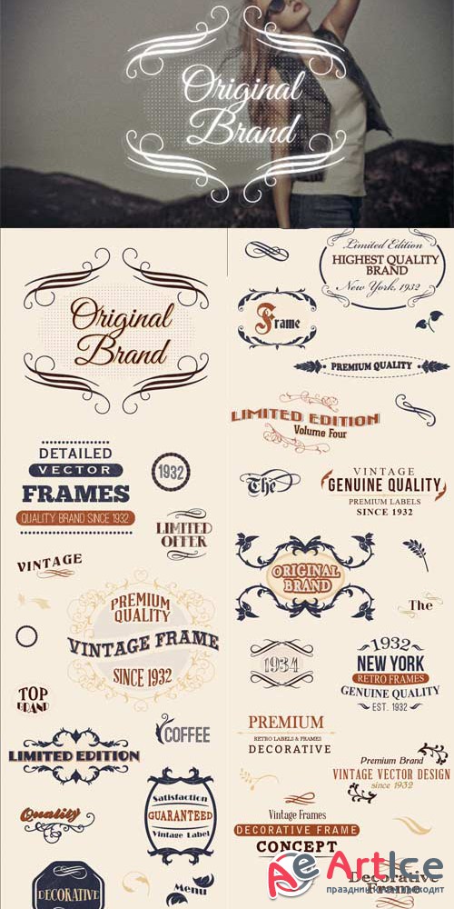 Floral Ornaments Vector Set #3 - Stock Vector