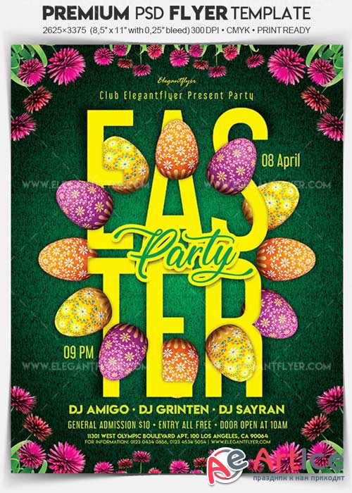 Easter V05 2018 Flyer PSD Template + Facebook Cover