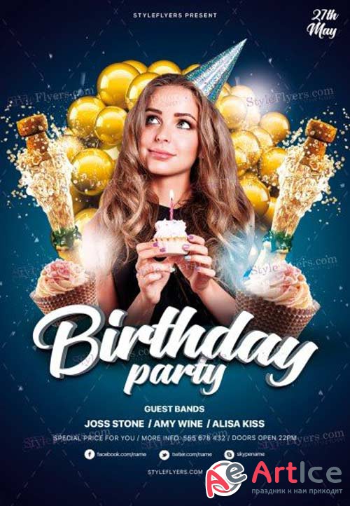 Birthday Party V12 2018 PSD Flyer Template
