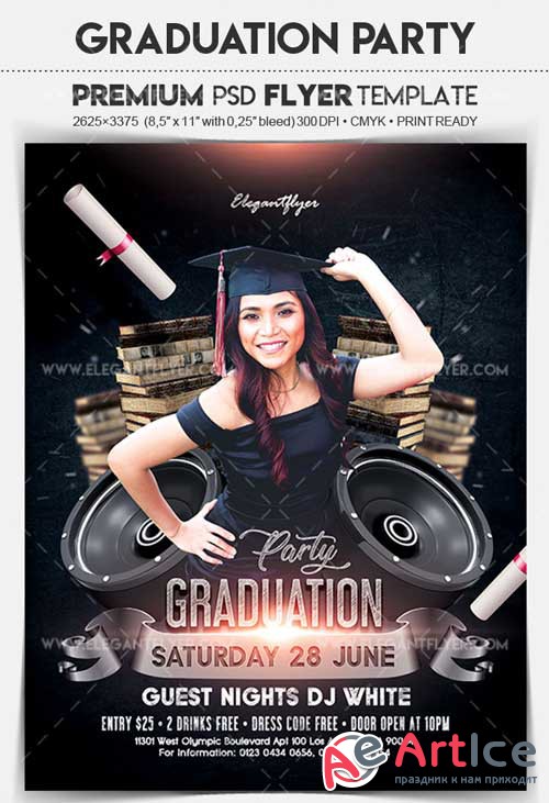 Graduation Party V3 2018 Flyer PSD Template