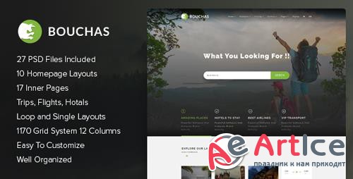 ThemeForest - Bouchas v1.0 - Hotel / Travel / Tour Booking Community - 16192965