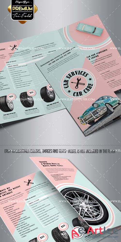 Car Service V5 2018 Tri-Fold Brochure PSD Template