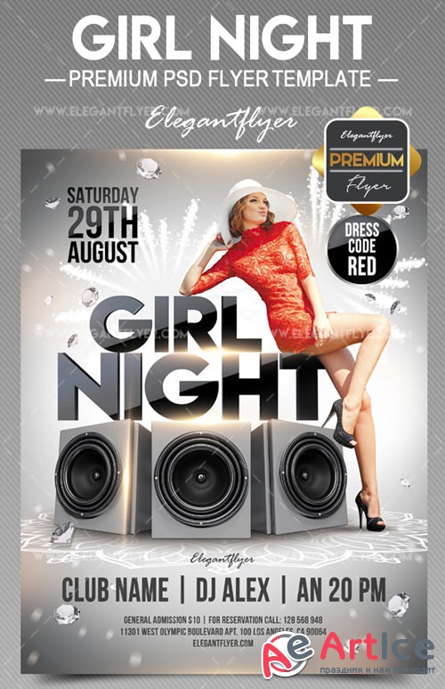Girl Night V30 2018 Flyer PSD Template