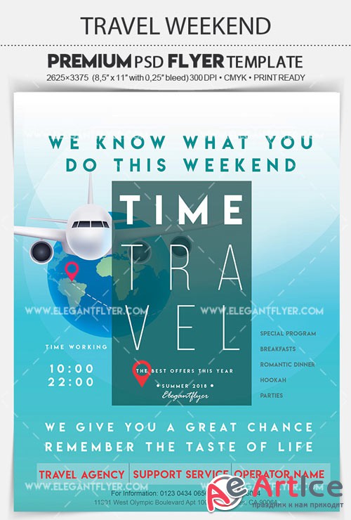 Travel Weekend V5 2018 Flyer PSD Template