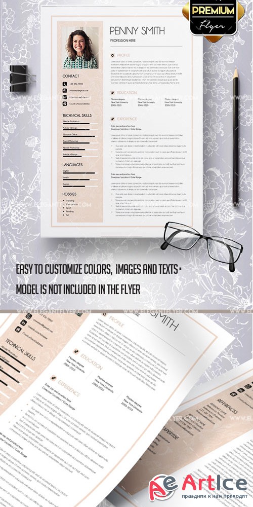 Premium CV and Cover Letter V22 2018 PSD Template