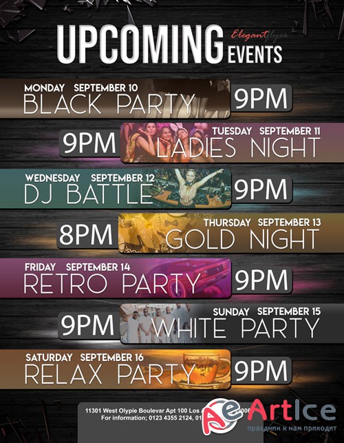 Upcoming events V9 2018 Flyer PSD Template