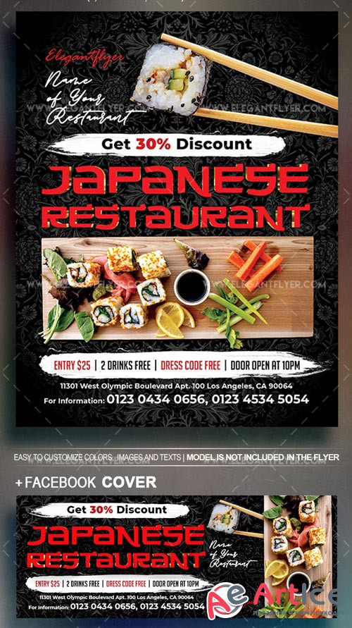 Japanese Restaurant V5 2018 Flyer PSD Template