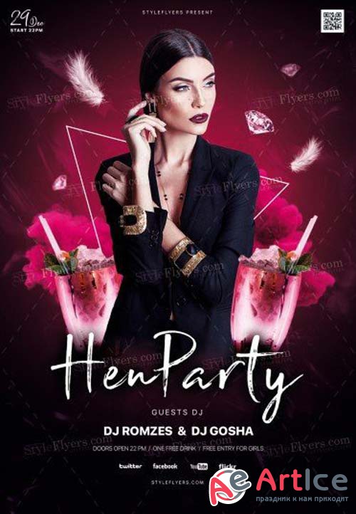 Hen Party V1 2018 PSD Flyer Template