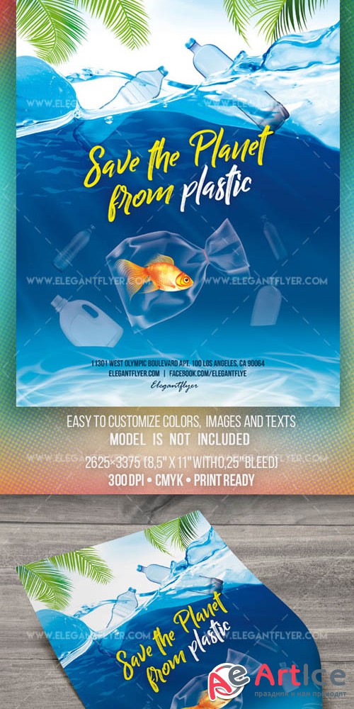 Save The Planet from Plastic V0708 2019 Flyer Template in PSD