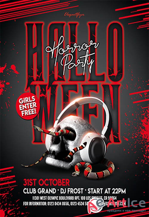 Halloween Horror Party V0910 2019 Premium PSD Flyer Template