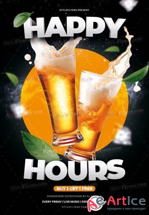Happy Hours V0911 2019 PSD Flyer Template